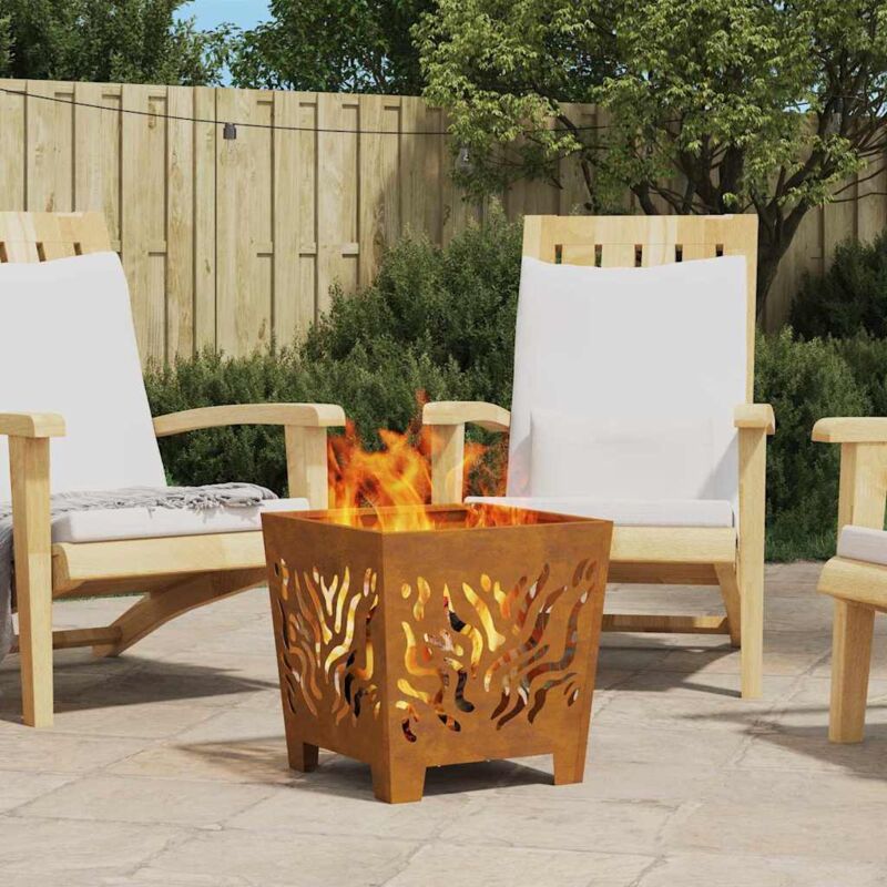 foto del prodotto vidaxl focolare marrone 40 x 40 x 40 cm acciaio corten