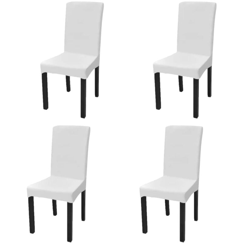 foto del prodotto vidaxl fodera elastica per sedie 4 pz bianco
