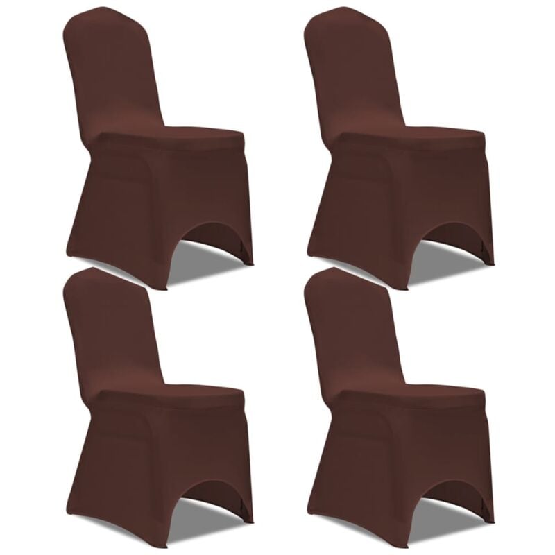 foto del prodotto vidaxl fodera elastica per sedie 4 pz. marrone