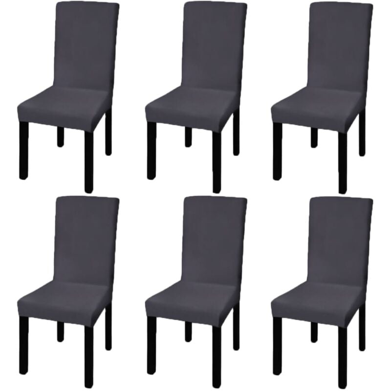 foto del prodotto vidaxl fodera elastica per sedie 6 pz antracite