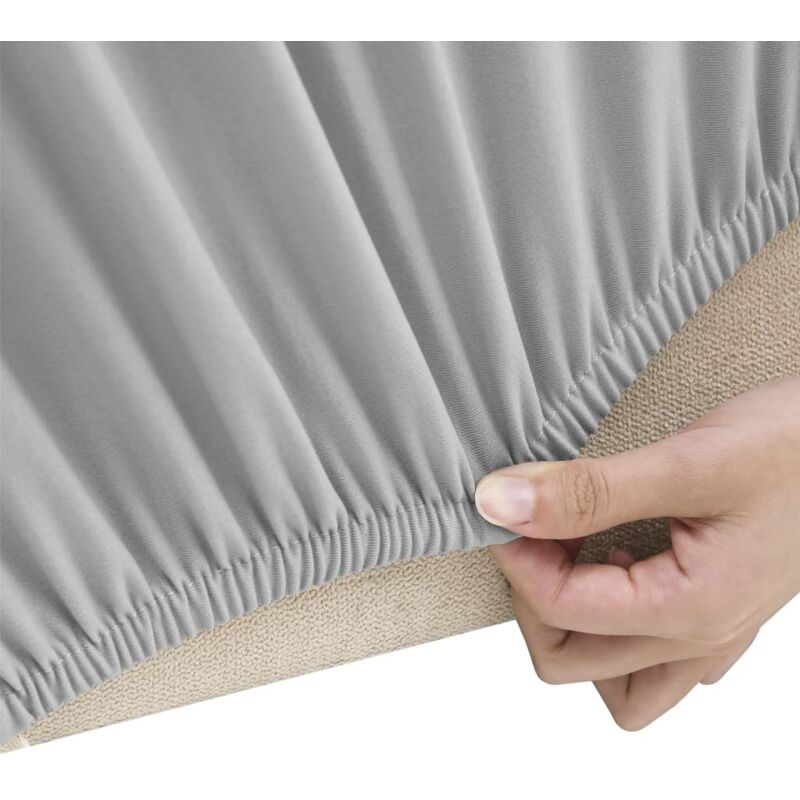 foto del prodotto vidaxl fodera elasticizzata divano 4 posti in jersey poliestere grigio