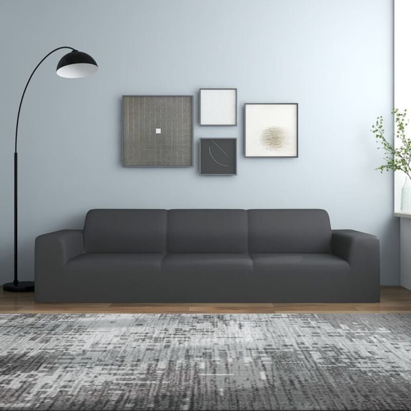 foto del prodotto vidaxl fodera elasticizzata divano 4 posti jersey poliestere antracite