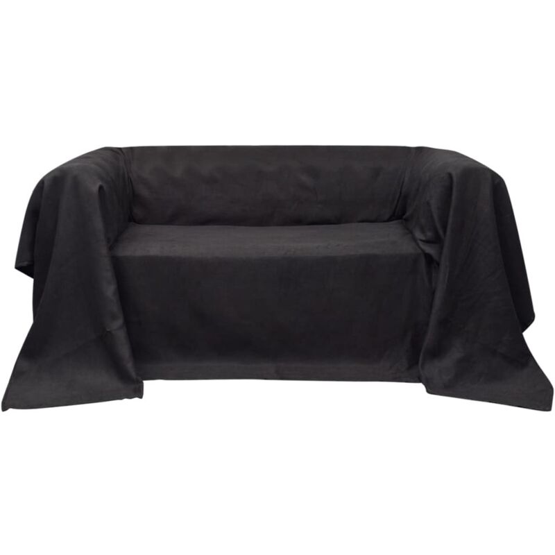 foto del prodotto vidaxl fodera per divano in micro camoscio antracite 140 x 210 cm