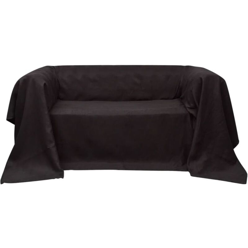 foto del prodotto vidaxl fodera per divano in micro camoscio marrone 140 x 210 cm