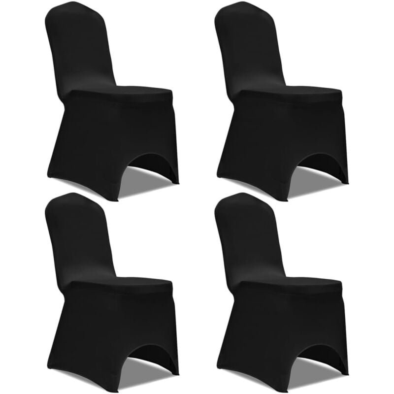 foto del prodotto vidaxl fodere elastiche per sedie 4 pz nere