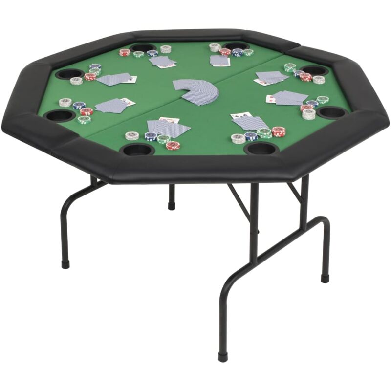 foto del prodotto vidaxl foldable poker table 2 for 8 players octagonal green