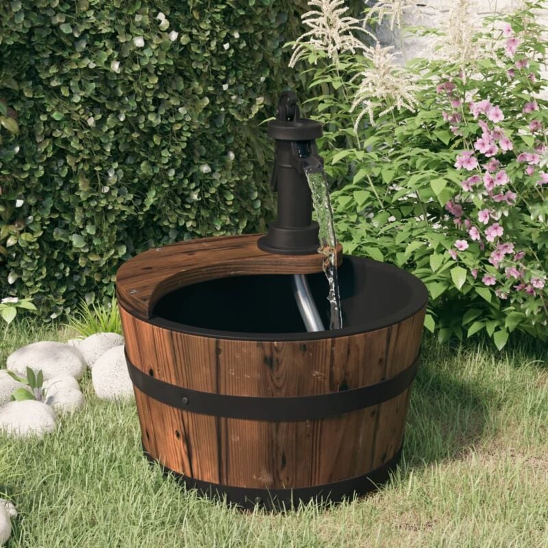 foto del prodotto vidaxl fontana d acqua con pompa 28x28x34,5 cm legno massello di abete