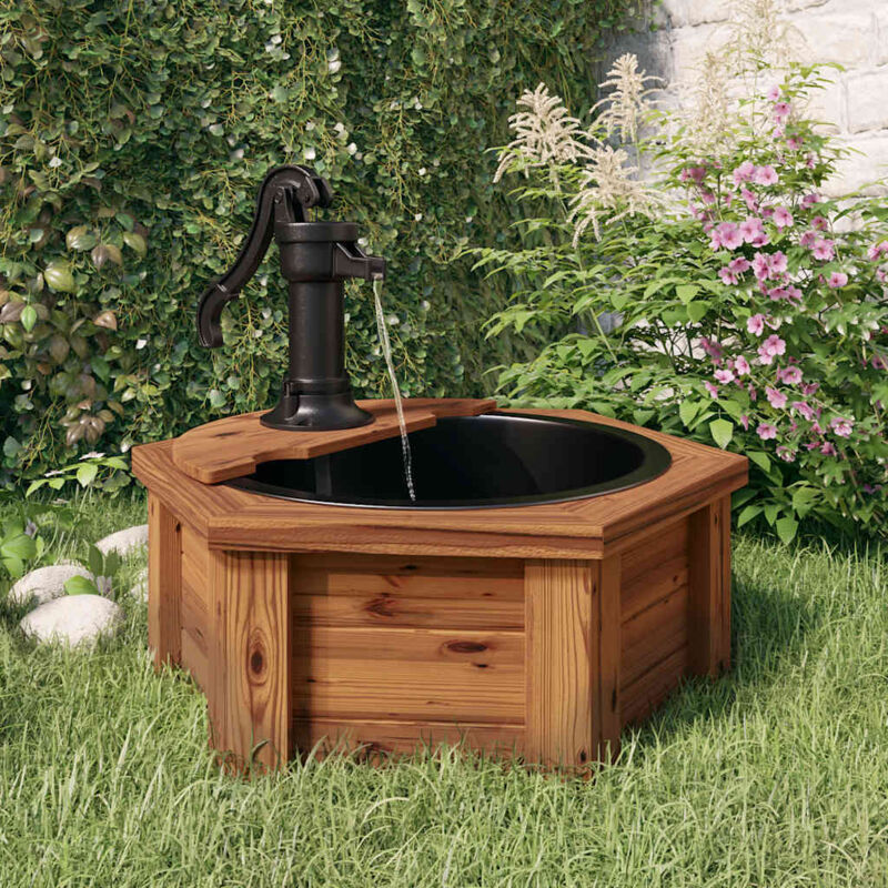 foto del prodotto vidaxl fontana d acqua con pompa 57x57x53 cm legno massello di abete