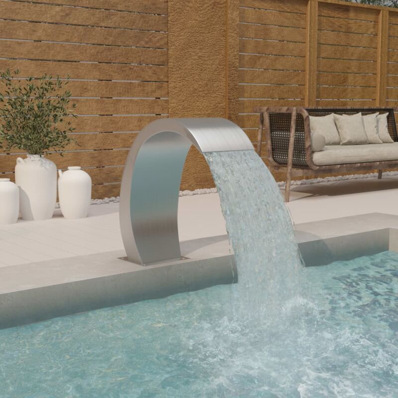 foto del prodotto vidaxl fontana per piscina 22x60x70 cm in acciaio inox 304 990527