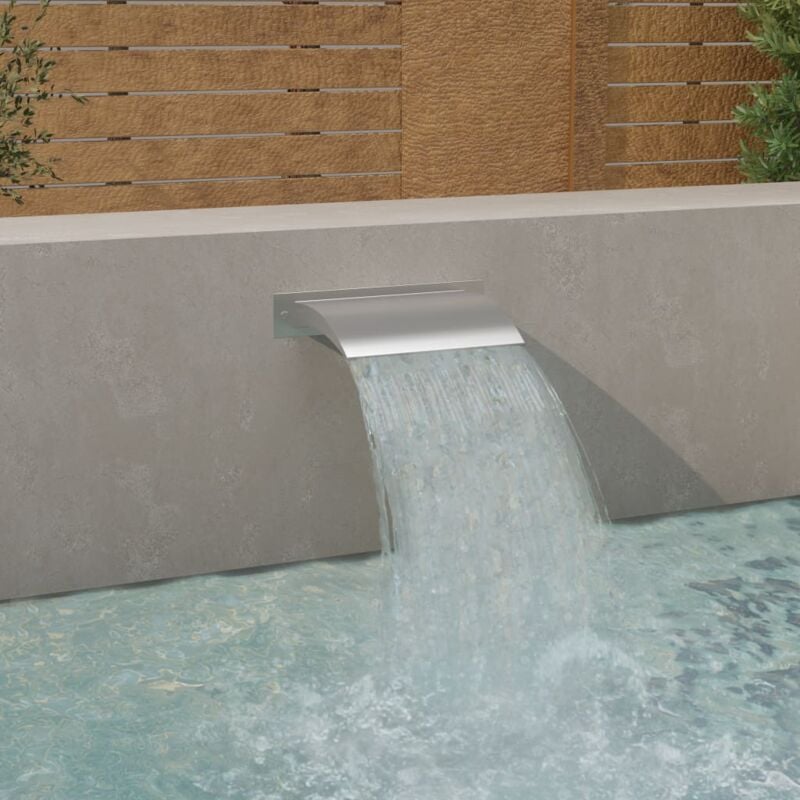 foto del prodotto vidaxl fontana per piscina argento 45x26x13 cm in acciaio inox 728700