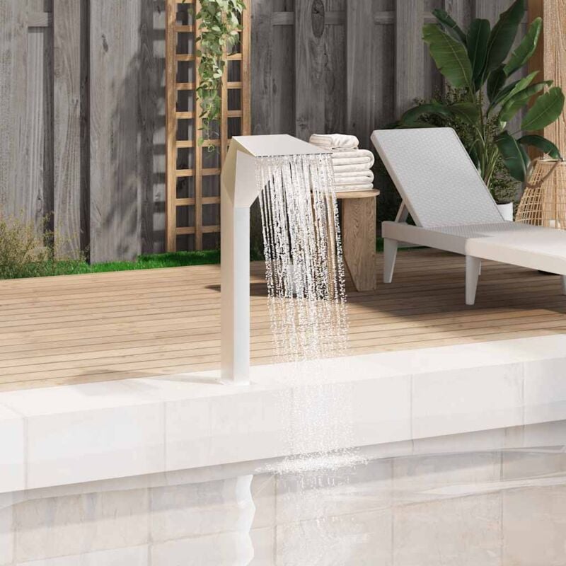 foto del prodotto vidaxl fontana per piscina in acciaio inossidabile 50x30x90 cm argento 792078