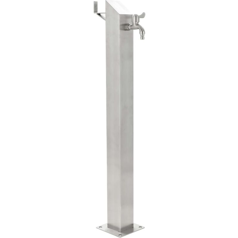 foto del prodotto vidaxl fontanella a colonna in acciaio inossidabile quadrata 95 cm