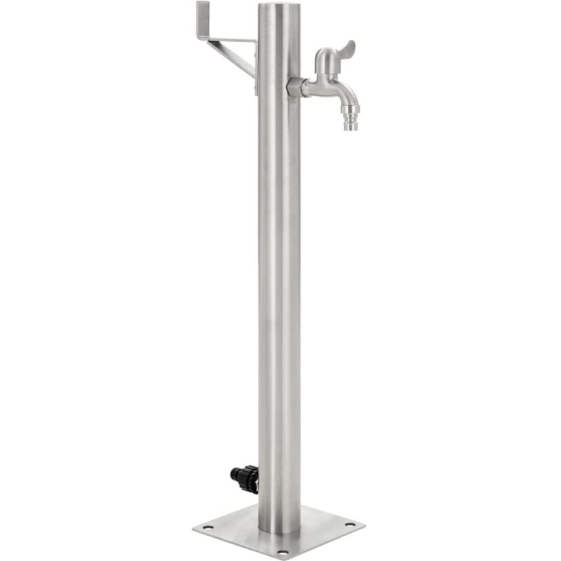 foto del prodotto vidaxl fontanella a colonna in acciaio inossidabile rotonda 65 cm