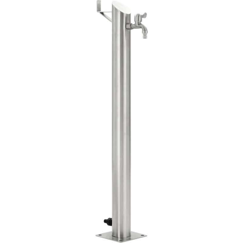 foto del prodotto vidaxl fontanella a colonna in acciaio inossidabile rotonda 95 cm