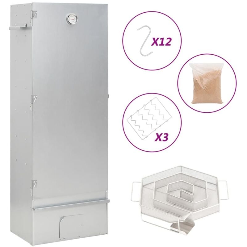 foto del prodotto vidaxl forno affumicatore bbq generatore fumo freddo acciaio zincato