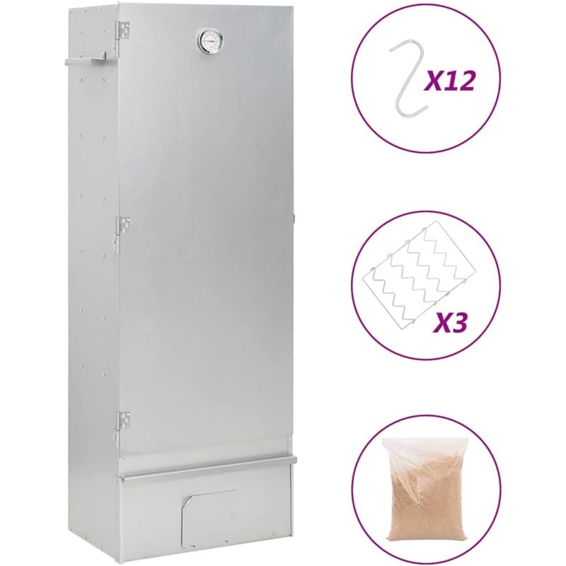 foto del prodotto vidaxl forno affumicatore trucioli legno 44,5x29x110cm in acciaio inox