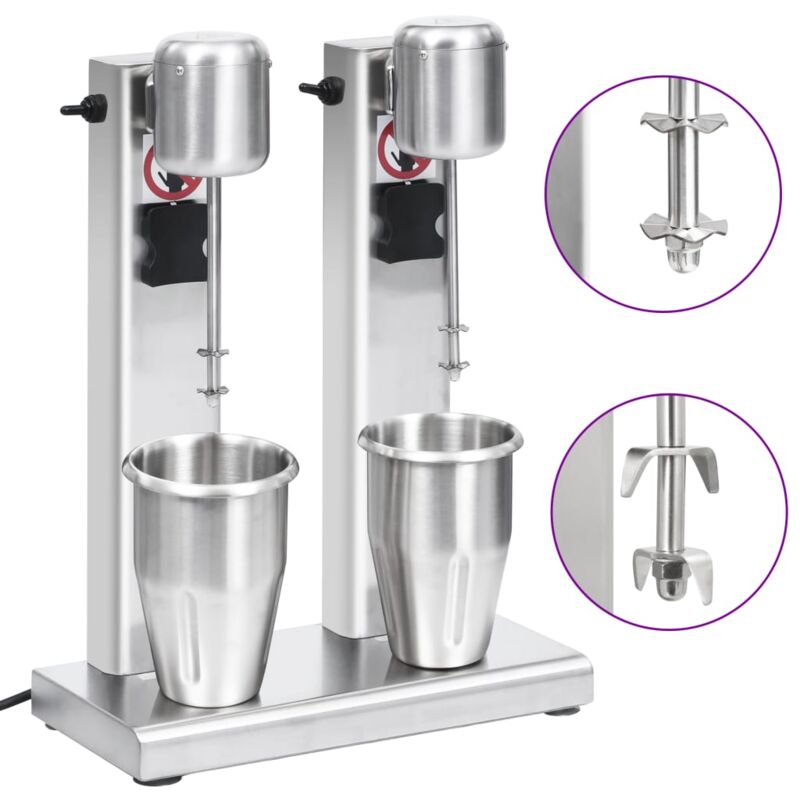 foto del prodotto vidaxl frullatore per milkshake con tazza in acciaio inox 2 tipi di velocit argento vari modelli modelli 2 l