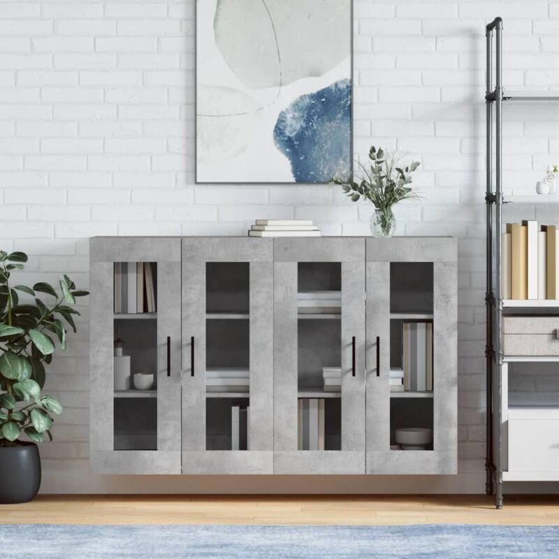 foto del prodotto vidaxl furniture limited armadietti a parete 2 pz grigio cemento in