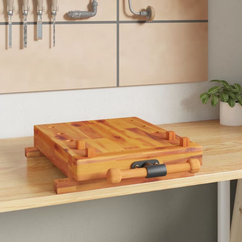 foto del prodotto vidaxl furniture limited banco da lavoro con morsa 52x44x9,5 cm legno
