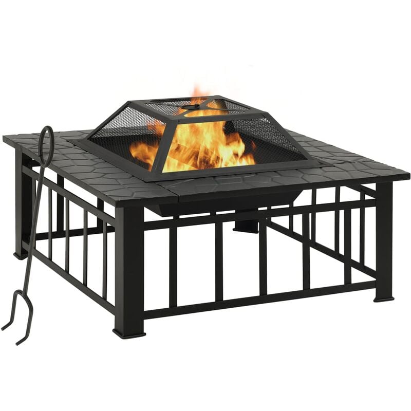 foto del prodotto vidaxl furniture limited braciere con attizzatoio 79x79x46,5 cm xxl in