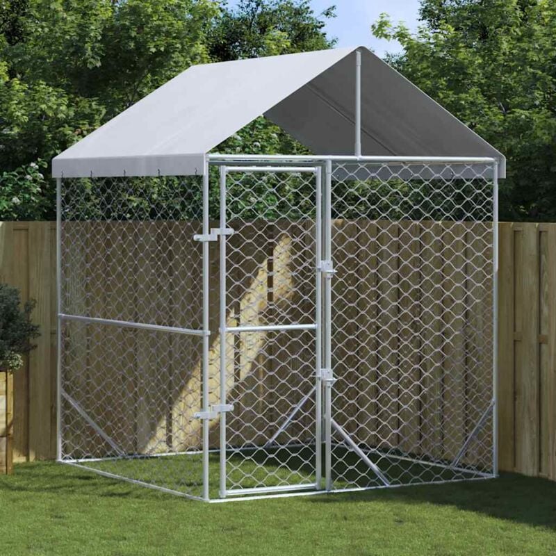 foto del prodotto vidaxl furniture limited cuccia cani da esterno tetto argento 2x2x2,5