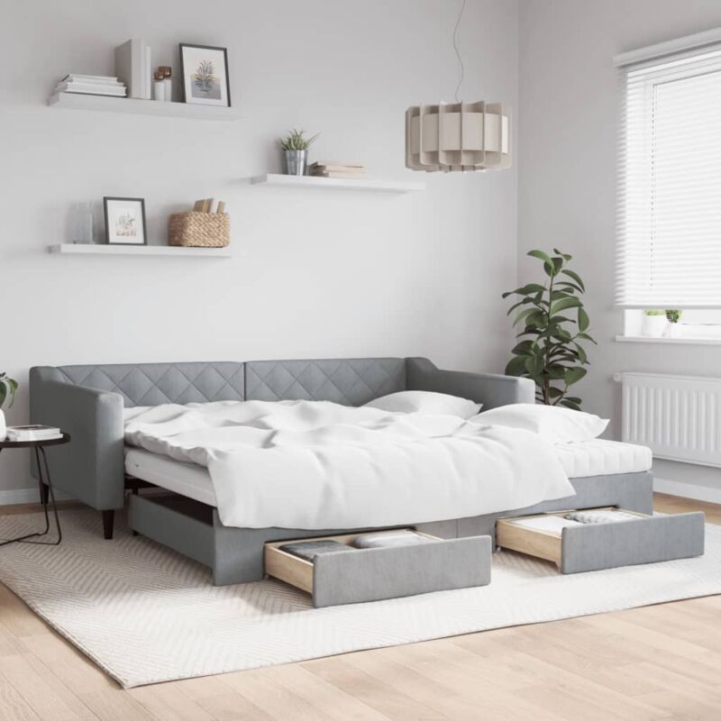 foto del prodotto vidaxl furniture limited divano letto estraibile cassetti grigio
