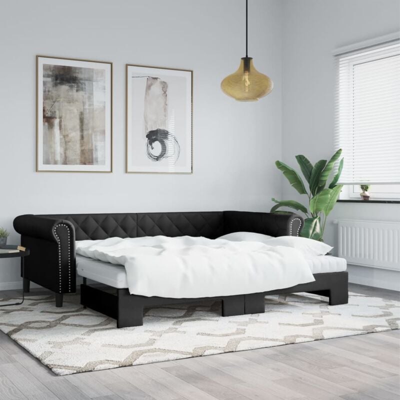 foto del prodotto vidaxl furniture limited divano letto estraibile con materassi nero
