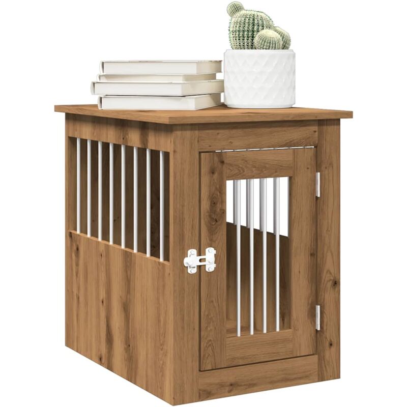 foto del prodotto vidaxl gabbia cani arredamento rovere artigianale legno multistrato