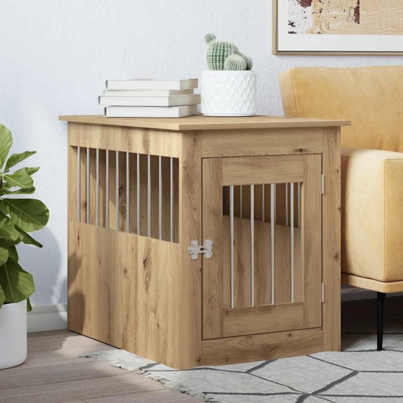 foto del prodotto vidaxl gabbia cani arredamento rovere artigianale legno multistrato