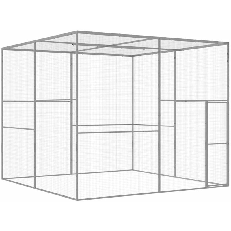 foto del prodotto vidaxl gabbia per gatti 3x3x2,5 m in acciaio zincato