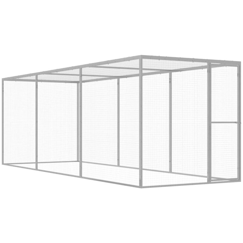 foto del prodotto vidaxl gabbia per gatti 4,5x1,5x1,5 m in acciaio zincato