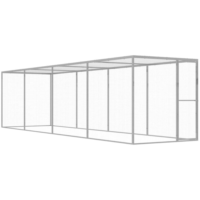 foto del prodotto vidaxl gabbia per gatti 6x1,5x1,5 m in acciaio zincato