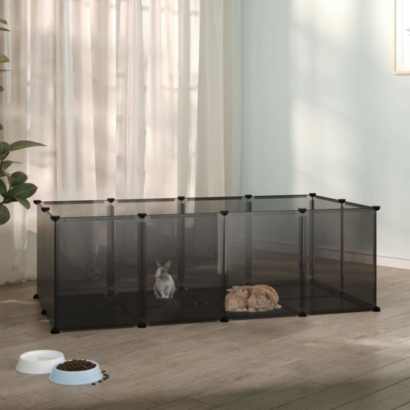 foto del prodotto vidaxl gabbia per piccoli animali 144x74x46,5cm pp acciaio vari colori colore nero