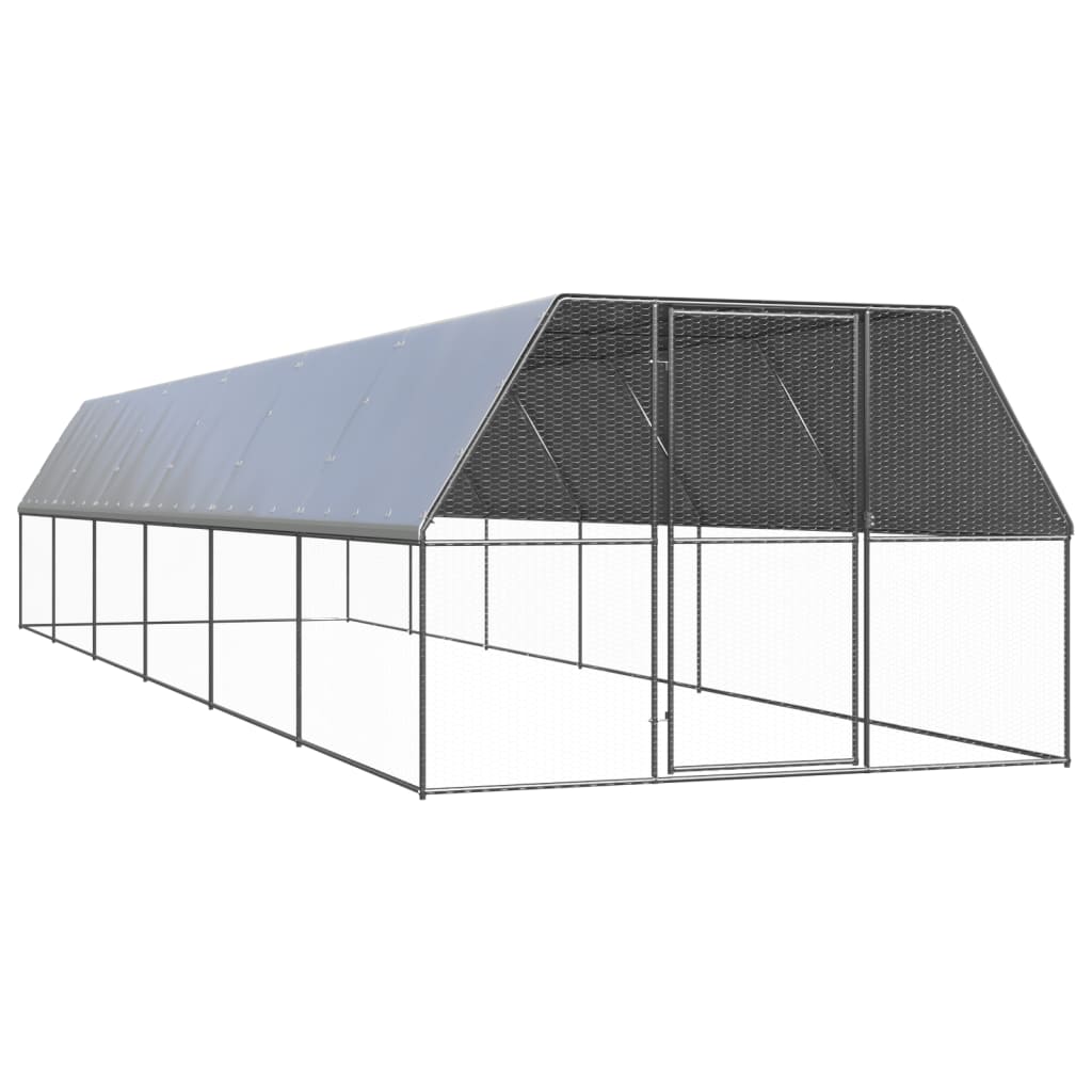 foto del prodotto vidaxl gabbia per polli da esterno 3x12x2 m in acciaio zincato