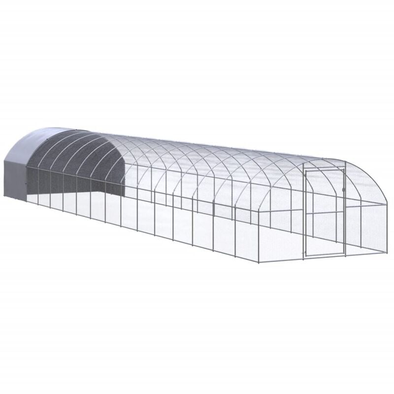 foto del prodotto vidaxl gabbia per polli da esterno 3x16x2 m in acciaio zincato