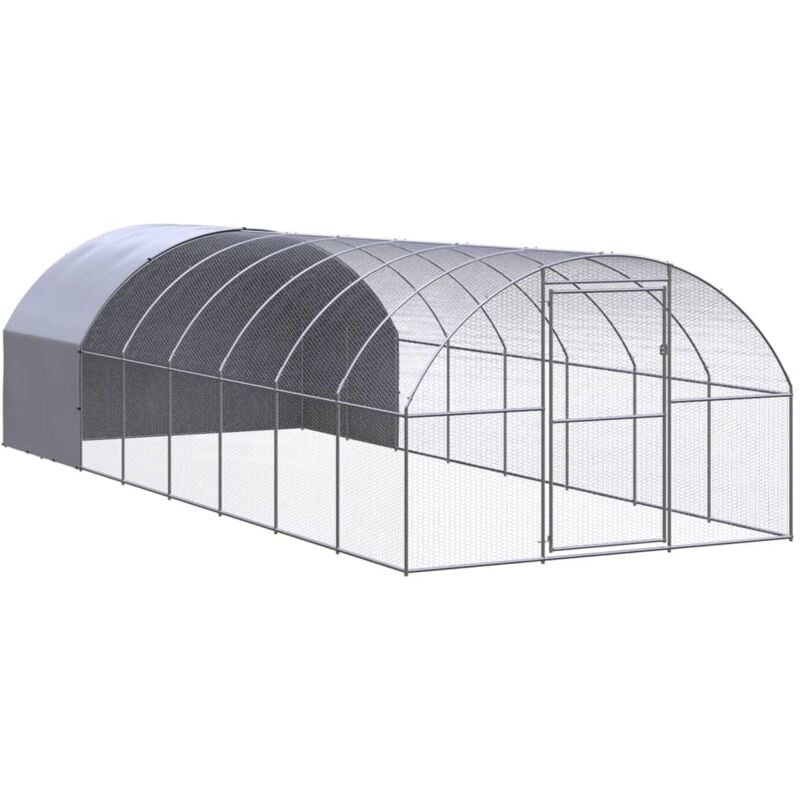 foto del prodotto vidaxl gabbia per polli da esterno 3x8x2 m in acciaio zincato