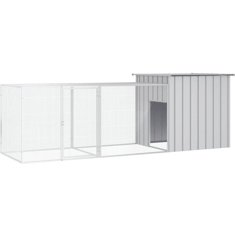 foto del prodotto vidaxl gabbia per polli grigia 300x91x100 cm acciaio zincato