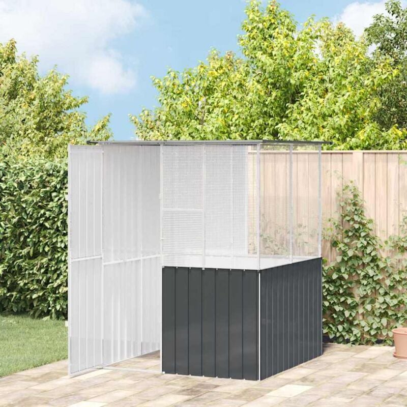 foto del prodotto vidaxl gabbia per uccelli antracite 215 x 78 x 200 cm in acciaio galvanizzato.