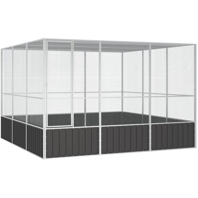 foto del prodotto vidaxl gabbia uccelli antracite 302,5x324,5x211,5 cm acciaio zincato