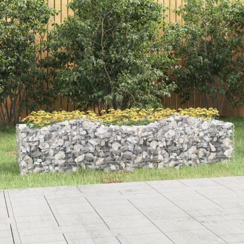 foto del prodotto vidaxl gabbione ad arco con letto rialzato 200x50x50 cm ferro zincato