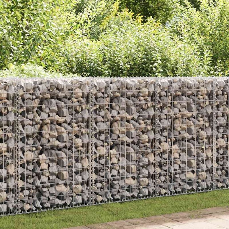 foto del prodotto vidaxl gabbione con copertura in acciaio zincato 150x60x100 cm