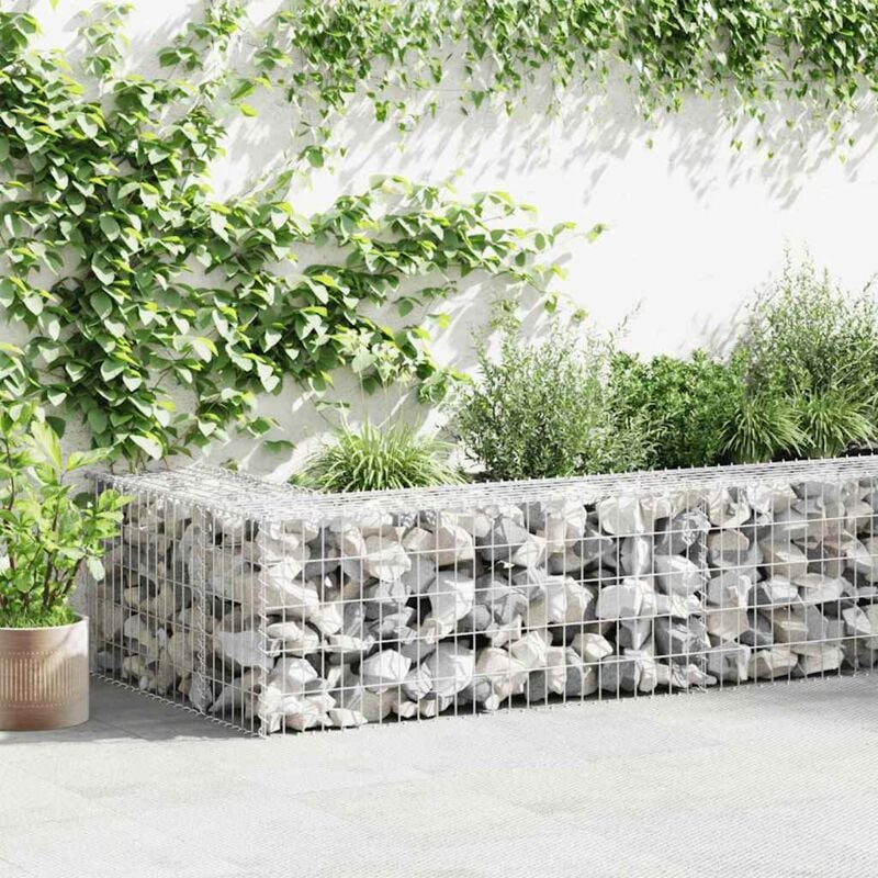 foto del prodotto vidaxl gabbione con copertura in acciaio zincato 900x30x50 cm