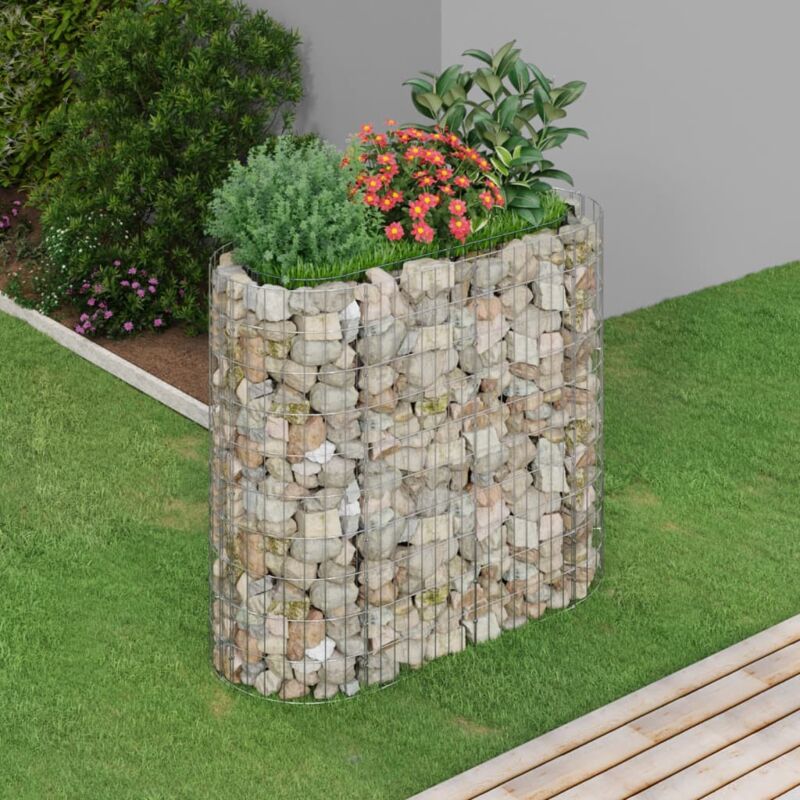 foto del prodotto vidaxl gabbione con letto rialzato in acciaio zincato 120x50x100 cm