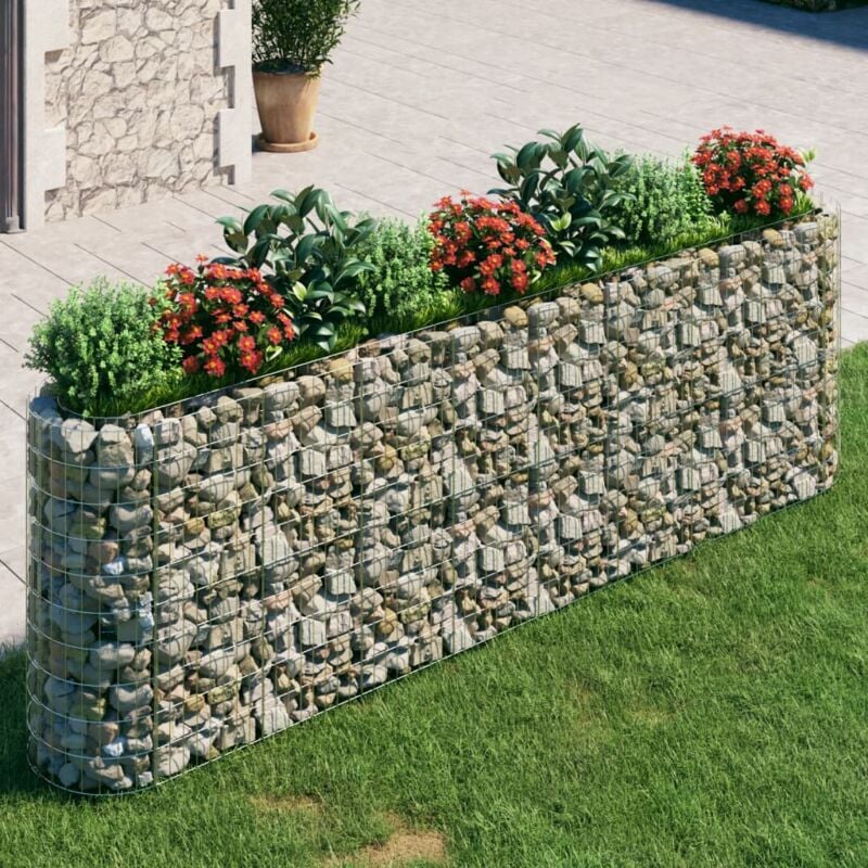 foto del prodotto vidaxl gabbione con letto rialzato in acciaio zincato 330x50x100 cm
