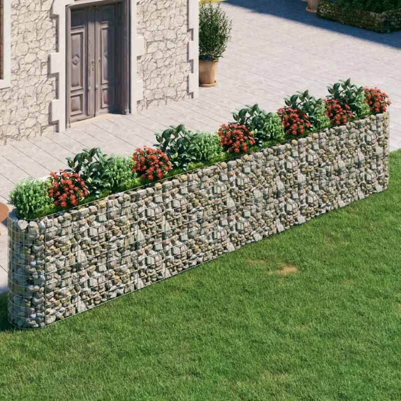 foto del prodotto vidaxl gabbione con letto rialzato in acciaio zincato 540x50x100 cm