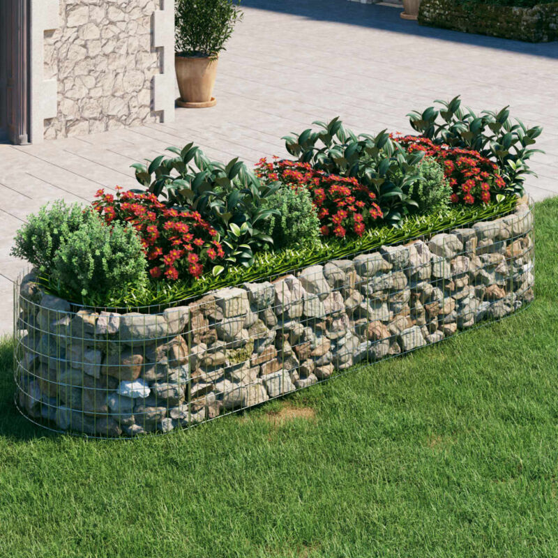 foto del prodotto vidaxl gabbione con letto rialzato in ferro zincato 300x100x50 cm