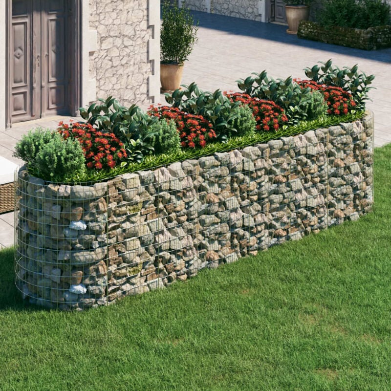 foto del prodotto vidaxl gabbione con letto rialzato in ferro zincato 400x100x100 cm