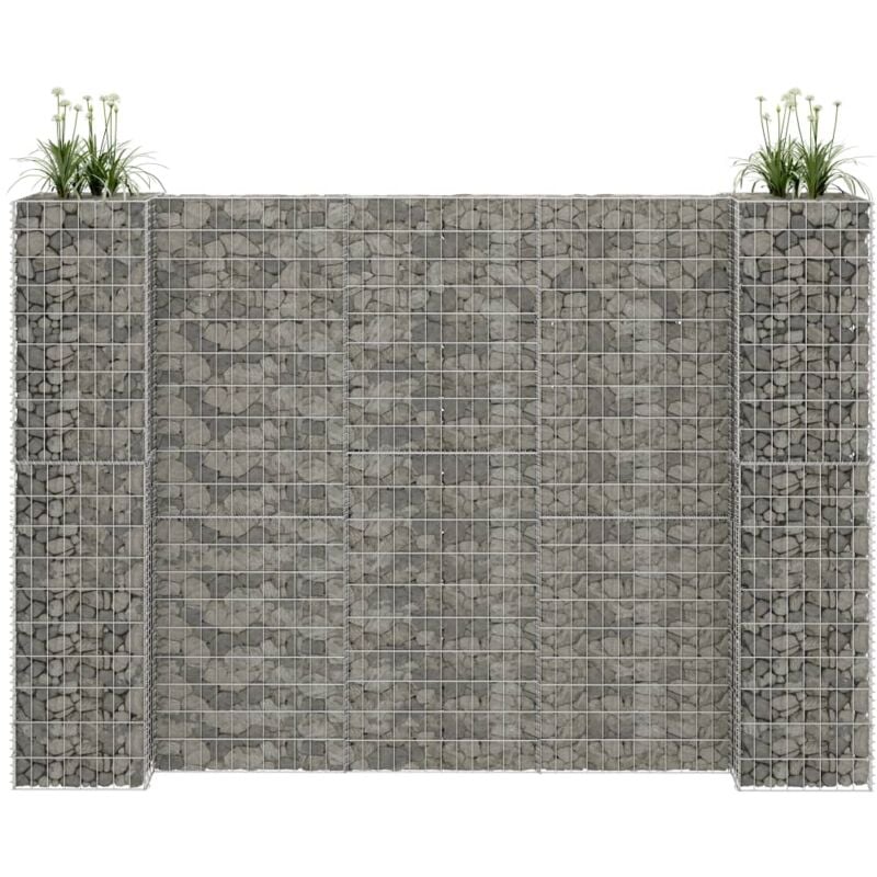 foto del prodotto vidaxl gabbione fioriera ad h in filo di acciaio 260x40x180 cm