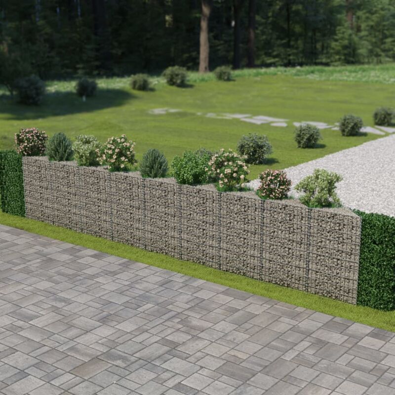 foto del prodotto vidaxl gabbione in acciaio zincato 630x30x100 cm