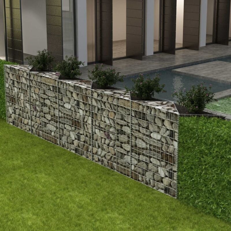foto del prodotto vidaxl gabbione in rete in acciaio zincato 300x30x100 cm